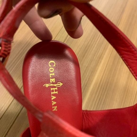 Cole Haan red espadrille wedge sandal 7 - Picture 6 of 8